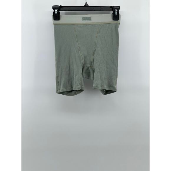 SKIMS Women’s Green Stretch Rib Knit Pull-On Boxer Shorts SZ S - Picture 1 of 8